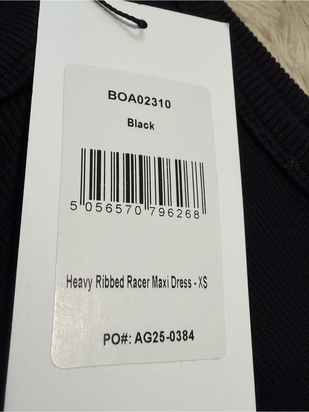 NWT Because of Alice (BOA.) Heavy Ribbed Maxi Dress in Black - Size XS - Picture 5 of 6